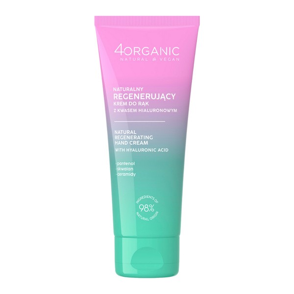 4Organic, Handcreme, natürlich regenerierend mit Hyaluronsäure, 75 ml