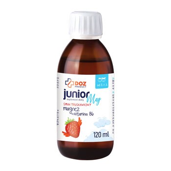 DOZ PRODUCT JuniorMag, płyn, smak truskawkowy, 120 ml