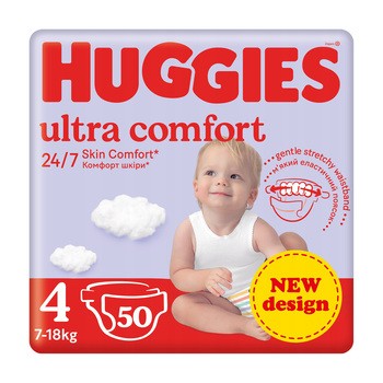 Huggies Ultra Comfort 4, pieluszki jednorazowe (7-18 kg), 50 szt.