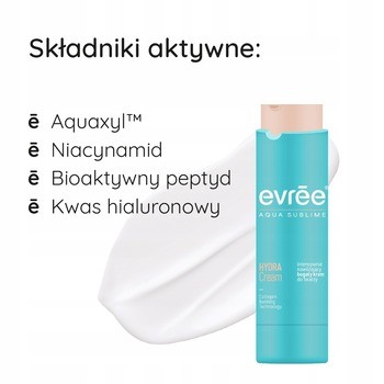 Evree Aqua Sublime Hydra Cream, bogaty krem intensywnie nawilżający, 45 ml