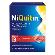 Niquitin przezroczysty, 7 mg/24 h, system transdermalny 36 mg, stopień 3, plastry, 7 szt. https://azcdn.doz.pl/image/d/product/55f6c98a-scale-180x180.png