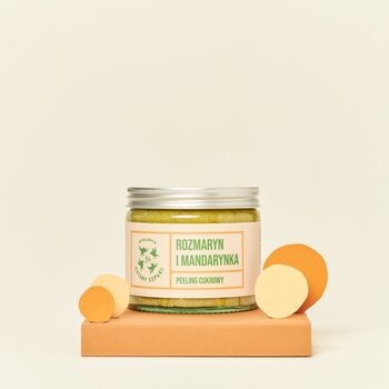 Mydlarnia 4 Szpaki, Peeling cukrowy, Rozmaryn i Mandarynka, 250 ml