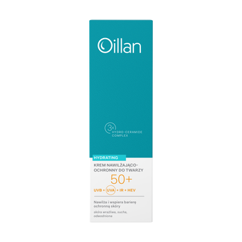 Oillan Hydrating, krem nawilżający do twarzy SPF50+ dla skóry suchej i wrażliwej, 50 ml