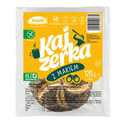 Incola, bezglutenowa bułka kajzerka z makiem, 2 x 60 g