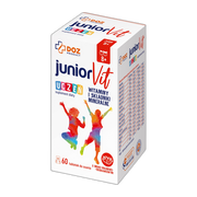 DOZ Product JuniorVit Uczeń, tabletki do ssania, smak malinowo-truskawkowy, 60 szt.
