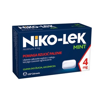 Niko-Lek Mint, 4 mg, lecznicza guma do żucia, 24 szt.