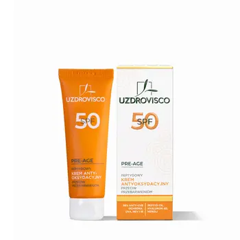 Uzdrovisco Pre-age, peptydowy krem antyoksydacyjny przeciw przebarwieniom, SPF 50, 50 ml