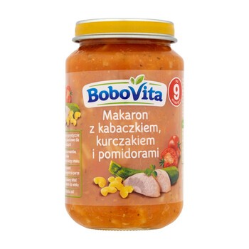 Bobo Vita, makaron z kabaczkiem, kurczakiem i pomidorami, 190 g