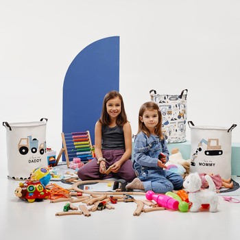 Sipo, Bawełniany kosz na zabawki XL, ciężarówki, 1 szt.