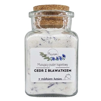 Mayram, musujący puder kąpielowy, Cedr z Bławatkiem, 130 g