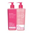 Bioderma Sensibio Gel, łagodzący żel micelarny do oczyszczania twarzy o działaniu nawilżającym, 500 ml x 2 szt.