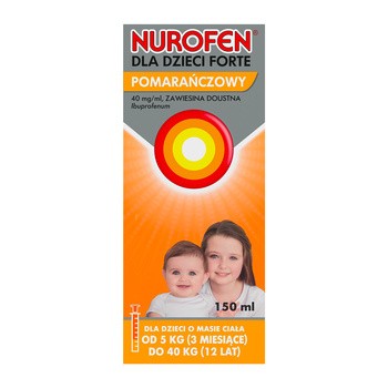 Nurofen dla dzieci Forte pomarańczowy, 40mg/ml, zawiesina doustna, 150 ml