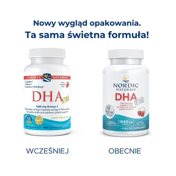 Nordic Naturals DHA Xtra 1660 mg, kapsułki miękkie, smak truskawkowy, 60 szt.