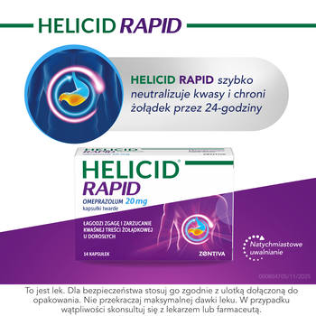 Helicid Rapid, 20 mg, kapsułek twardych, 14 szt.