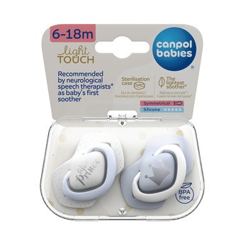 Canpol Babies, smoczek silikonowy, symetryczny, Royal Baby, 6-18 m, blue, 2 szt.