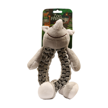Duvoplus Zoo Friends Szarpak Ring Nosorożec, zabawka dla psa, 1 szt.