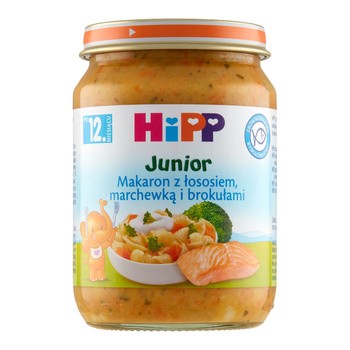 HiPP, Makaron z łososiem, marchewką i brokułami, po 12. m-cu, 250 g