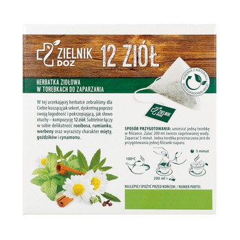ZIELNIK DOZ 12 ziół, herbatka ziołowa, 2 g, 20 szt. (edycja limitowana)