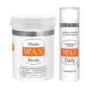 Zestaw WAX, Laboratorium Pilomax, szampon oczyszczający z aloesem do włosów jasnych, 200 ml + maska do włosów niefarbowanych blond, nawilżająca i na wypadanie, 240 ml https://azcdn.doz.pl/image/d/product/8e0cb432-scale-180x180.png