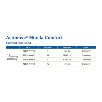 Actimove PL Mitella Comfort Arm Sling, temblak, niebieski, rozmiar M, 1 szt.