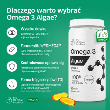 Omega 3 Algae, kapsułki miękkie, 60 szt.