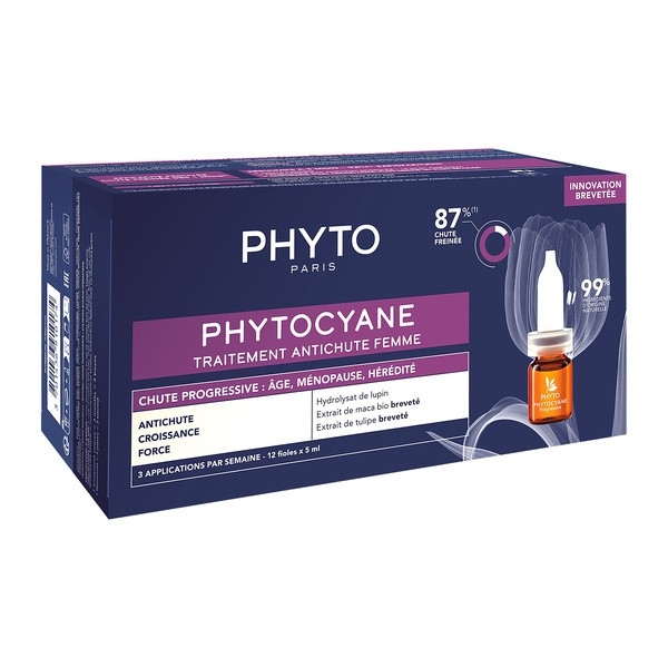 Phyto Phytocyane, kuracja przeciw wypadaniu włosów dla kobiet, 5 ml, 12 ampułek
