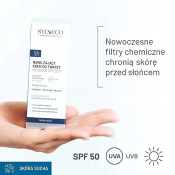 Sylveco Dermo Sucha skóra, krem nawilżający do twarzy na dzień SPF 50, 50 ml