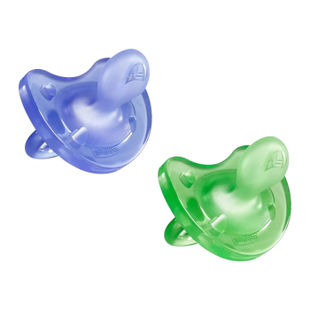 Chicco Physio Soft Smoczek 0m+-zielony fiolet mix Smoczek uspokajający 0m+