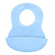 BabyOno, miękki śliniak z kieszonką i regulowanym zapięciem, niebieski, 6 m+, 1 szt.