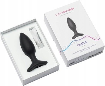 Lovense Hush 2 Butt Plug 38 mm, korek analny sterowany aplikacją, 1 szt.