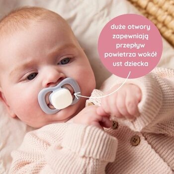 B.box, symetryczny smoczek silikonowy 0-6 m., Glow in the Dark, Sky + Sage, 2 szt.