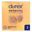 Durex Sensual Extra Lube, prezerwatywy super cienkie, z lubrykantem, 3 szt.