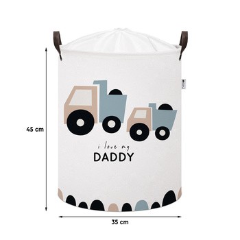 Sipo, Bawełniany kosz na zabawki XL, ciężarówki, 1 szt.