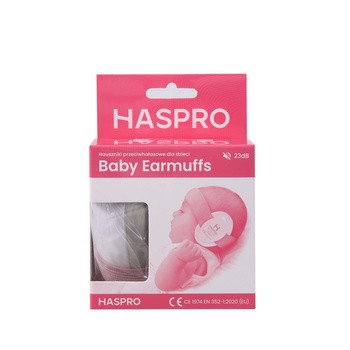 Haspro Baby Earmuffs, nauszniki ochronne dla niemowląt i małych dzieci, różowe, 1 szt.