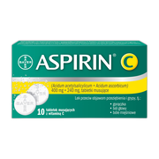 Aspirin C, 400 mg + 240 mg, tabletki musujące, 10 szt.