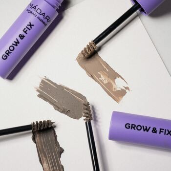 Madara Grow & Fix Tinted Brow Gel, żelowe serum do stylizacji brwi, Ash Brown 4, 4,25 ml