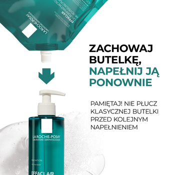 La Roche-Posay Effaclar, micro-peeling żel mikrozłuszczający oczyszczający do twarzy i ciała, refill, 400 ml