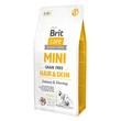 Brit Care Mini Grain-Free Hair & Skin, bezzbożowa  karma sucha dla dorosłych psów ras miniaturowych, łosoś i śledź, 2 kg