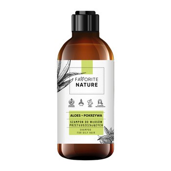 Favorite Nature, szampon do włosów przetłuszczających się Aloes&Pokrzywa, 400 ml