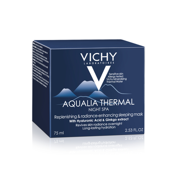 Vichy Aqualia Thermal Spa, nawilżający i regenerujący żel-krem przeciw objawom zmęczenia na noc, 75 ml