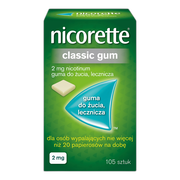 Nicorette Classic Gum, 2 mg, guma do żucia, 105 szt.