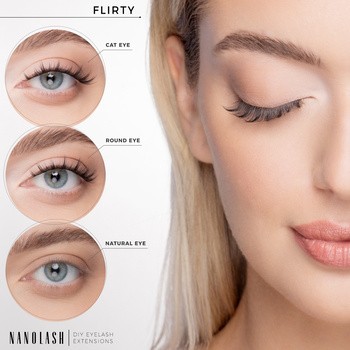 Nanolash DIY Eyelash Extensions Starter Kit, zestaw startowy do aplikacji sztucznych rzęs, Flirty, 1 szt.
