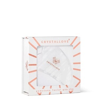 Crystallove, płytka do masażu twarzy gua sha z kryształem górskim, 1 szt.