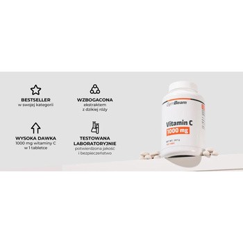 GymBeam Witamina C 1000 mg, tabletki, 30 szt.