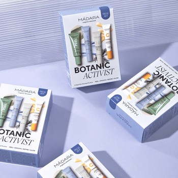 Zestaw Madara Botanic Activist, serum przeciwzmarszczkowe, 15 ml + serum naturalne, 15 ml + maska peelingująca, 17 ml + krem z witaminą C, 15 ml