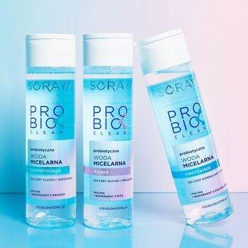 Soraya, Probio Clean, woda micelarna probiotyczna, normalizujaca do cery tłustej i mieszanej, 250 ml