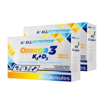 Zestaw 2x Allnutrition Omega 3 K2+D3