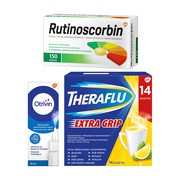 alt Zestaw Theraflu ExtraGrip + Rutinoscorbin + Otrivin, saszetki + tabletki + areozol