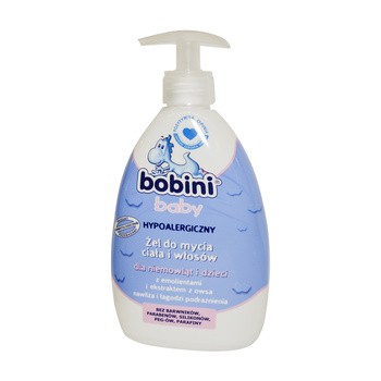 Bobini Baby, żel do mycia ciała i włosów z ekstraktem z owsa, od 1 dnia, 400 ml