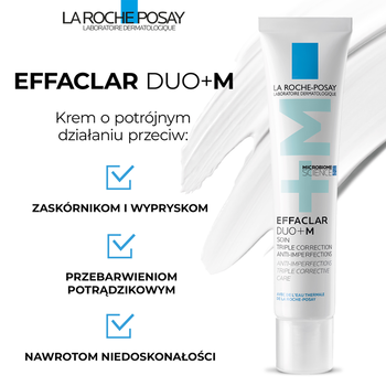 Zestaw La Roche-Posay Effaclar, Foaming Gel, żel oczyszczający dla skóry skłonnej do trądziku, 400 ml + Duo+ M, krem o potrójnym działaniu przeciw niedoskonałościom, 40 ml